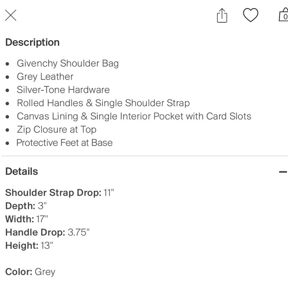 Givenchy Grey Leather Shoulder Bag Antigona - Picture 8 of 9